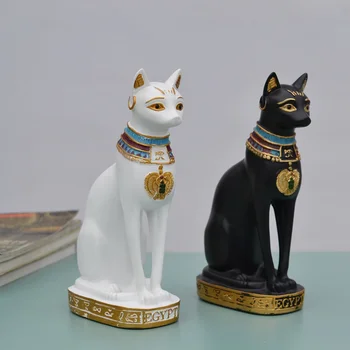 Socha Mačky Ornament Egyptský Figúrka Dekorácie Vintage Bohyne Domov Záhrada