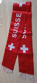 Krajina Dvojité Bočné Tlač Satin futbal Futbal Fanúšikov štátna vlajka Švajčiarska Šatku