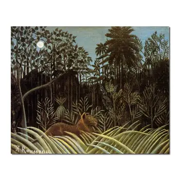 olejomaľba moderné Džungli s Lion Henri Rousseau Ručne maľované Vysokej kvality