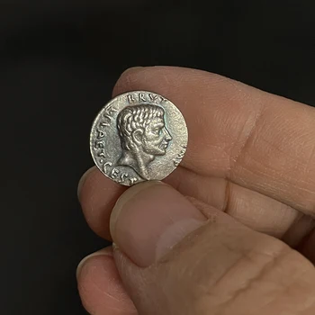 Vintage grécke Mince Starovekého Ríma Brutus Zavraždený Caesar Veľké Medené Mince Krúžok DIY Príslušenstvo Perforované
