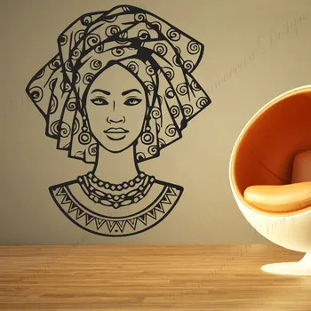 Národné Dievča Afriky Tradície Stenu, Vinylové Nálepky Domova Dievča, Izba Spálňa Vymeniteľné Umenie Obtlačky Prenos Stenu Papier A652