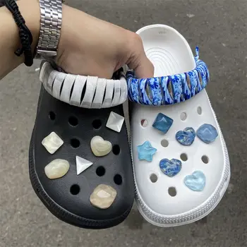 Modrá Fialová Crystal Série Croc Charms Pack Krásne Doplnky, Luxusné Elegantné Dekorácie Ozdobou pre Dreváky Sandále na Darček