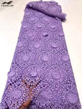 Madison-Nigérijský Rozpustné vo Vode Guipure 3D Čipky Textílie, francúzsky a Afriky Kábel Čipky Textílie, Šaty Šaty, Vysoká Kvalita, 2023