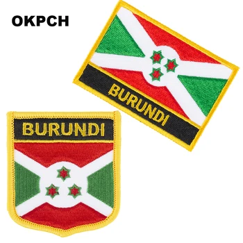Burundi vlajka 2ks patch Súbor Záplaty pre Oblečenie DIY Dekorácie PT0045-2