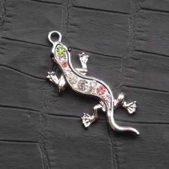 Kamienkami Chvost Lizard Zvierat Prívesok Náhrdelníky Príslušenstvo DIY Remeslá Umelecké Šperky Kryštály Robiť Dekorácie Oblečenie Brošňa