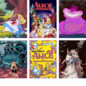 Digitálny olejomaľba DIY Disney Alice V krajine Zázrakov, Farba Podľa Počtu Domov Stenu Spálne Art Decor Deti Darčeky