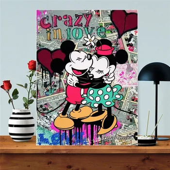5D DIY Diamant Farby Cross Stitch Retro Mickey Mouse Diamant Farby Steh Mozaiky wall art domova DSN706