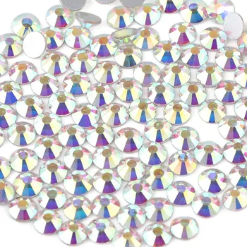 Vysoko Kvalitné Non Rýchla oprava Plochých Chrbtoch Kamienkami Crystal Ab Kamienkami Dekorácie Diy Oblečenie Lesk Kamene 3D Nail Art Príslušenstvo