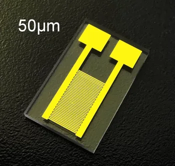 50um Transparentné Interdigital Elektródy Quartz Sklo, Kapacitné Poľa EM Plyn Biosensor Fotoelektrické Detekcie
