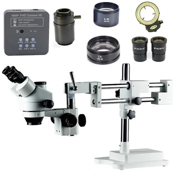 3.5 X-90X Dvojité Boom Zoom Zároveň Hlavná trinocular Stereo Mikroskopom 48MP USB Microscopio Fotoaparát Telefónu PCB Oprava Nástrojov