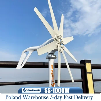 Novo Rekonštruované 1000W Horizontálna Turbína 12V/24V/48V, Nízkou úrovňou Šumu Rýchle Dodanie V Poľsku