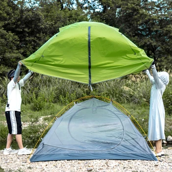 Nový Vonkajší Stan 2-3 Osoby Dvojité Camping Jednoduchá Multi-osoba Rainproof Camping Stan