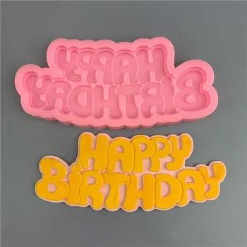 Silikónové 3D Happy Birthday Písmená Numers Formy Na Ľad Jelly Čokoláda Formy Narodeninovú Tortu Zdobenie Nástroj Plesne
