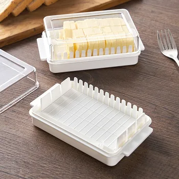 Maslo Rezanie Úložný Box Priehľadný Veľká-kapacita Nízkym teplotám Chladnička Skladovanie Syr Čerstvý-vedenie Box