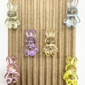 Zbrusu nový 10 akryl farba transparentná králik rainbow rabbit DIY korálkové krúžok plastový náramok domáce dar