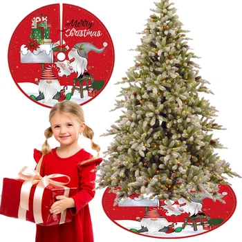 90 cm Vianočný Stromček Sukne tvorivé elk Santa Claus vynikajúca tlač strom spodnej Dekorácie Vianočné produkt dekorácie