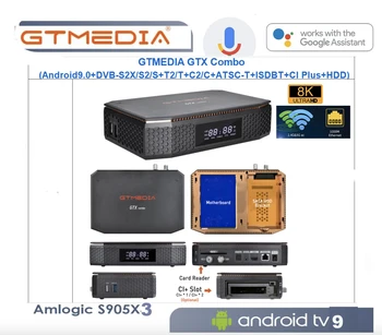 GTMEDIA GTX Combo 8K S905X3 Android 9.0+DVB-S2X/T/T2/C/C2 ATSC-T ISDB-T CA CI Smart Satelitná TV Prijímač Set-Top-Box
