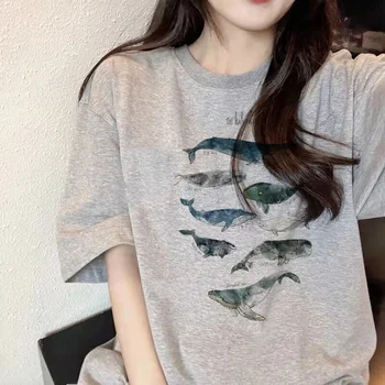 Veľryby top ženy grafické t-shirts dievča harajuku y2k manga oblečenie