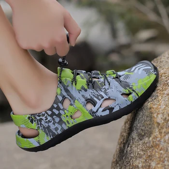2023 Letné Topánky Vody Mužov Non-slip Rýchle Suché Turistické Sandále Módne Vonkajšie Plážové Sandále Pohodlné Aqua Topánky Muž Zapatos