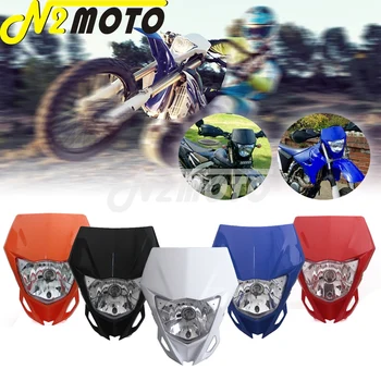 Motocross Biely Predný Svetlomet 12V 35W Svetlomet Maska pre Yamaha WR250F WR450F KAWASAKI KLX KX 250 450 2012-2016 Dirt Bike