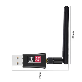 USB Wifi Adaptér 5 ghz 2,4 Ghz Wireless Dual Band 600Mbps 802.11 ac RTL8811AU pre Desktop, Notebook PC