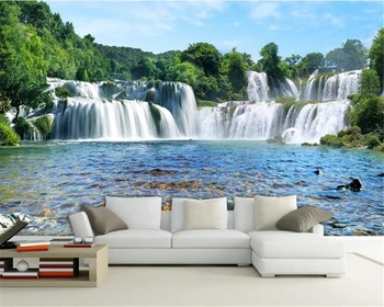 beibehang troch-dimenzionální romantický vodopád vody 3D stereo nástenné maľby krajiny, spálne, obývacia izba pozadí steny 3d tapety