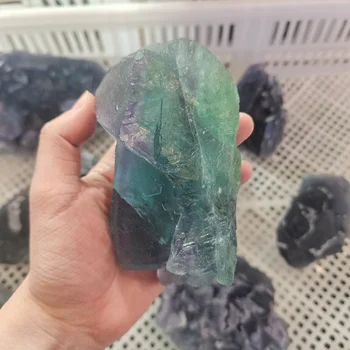 600 g 1pcs Prírodné Rainbow Fluorite Surové Quartz Nepravidelného Tvaru Kamenné Ozdoby Terapeutické Energie Crystal Dekorácie