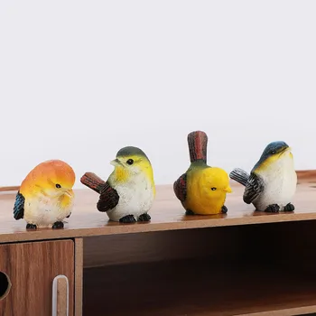 4Pcs Tvorivé Simulácia Vtákov Miniatúrne Krajiny Ornament Animal Model Kosačky Figúrka Umelé Vtáčie Foto Rekvizity