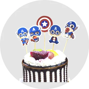 Roztomilý Hrdina Happy Birthday Cupcake Vňaťou Nastaviť Cartoon Baby Sprcha Cupcake Vňaťou pre Deti Chlapcov Narodeninovej Party Cake Dekorácie